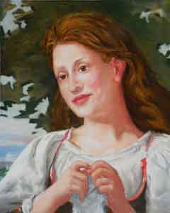 Portrait of Judy as the young woman in Bouguereau's "The Knitter"