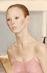 Oil portrait of dancer by Tom Lohre.