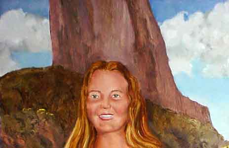 Portrait of Irene from an old photo turned into  one of the portraits in the story by Tom Lohre.