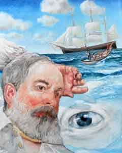 Tom Lohre painted as Ahab in the last chapeter of Moby Dick.