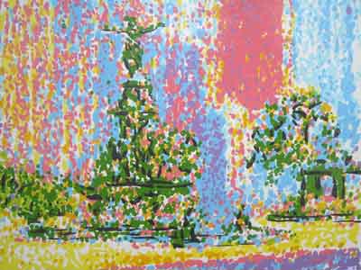 Fountain Square XXIV, oil on camvas, 16" x 12", February 23, 2011, by Tom Lohre