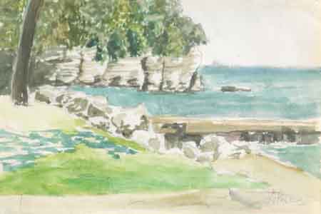 Watercolor of Sandusky by Tom Lohre